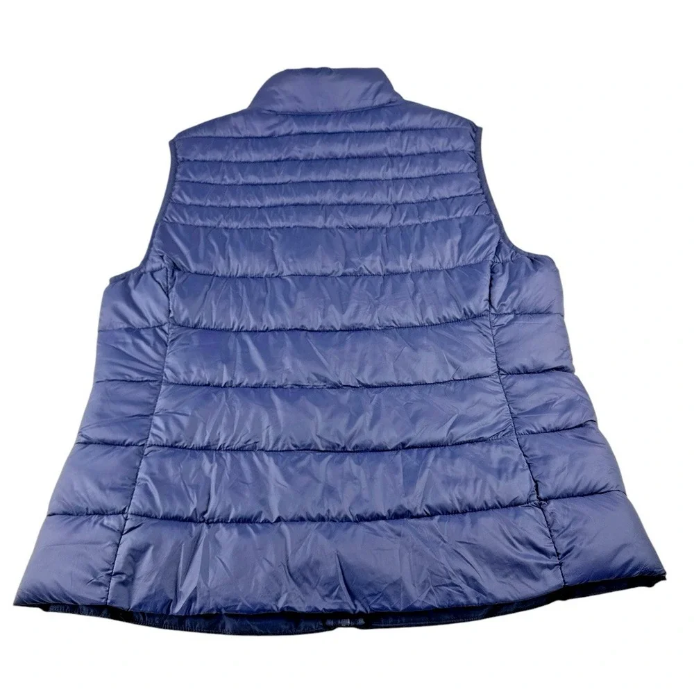 Rokka Rolla Womens Puffer Vest 2XL Navy Blue Lightweight Quilted Padded Full Zip